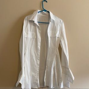 White Mini Shirt Dress 🤍